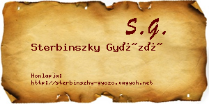 Sterbinszky Győző névjegykártya