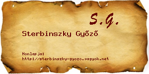 Sterbinszky Győző névjegykártya
